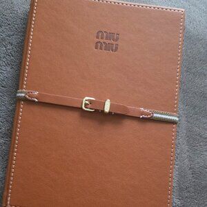Miu Miu GWP Notebook – Ew/ Brown Ribbon Bookmark & Charm – GWP Exclusive